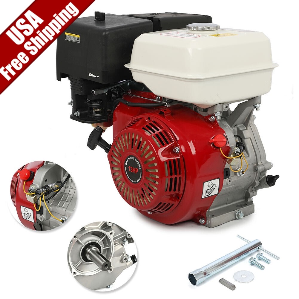 GX390 15HP Engine 1" Horizontal Shaft Recoil Start with Low Oil Shutdown New