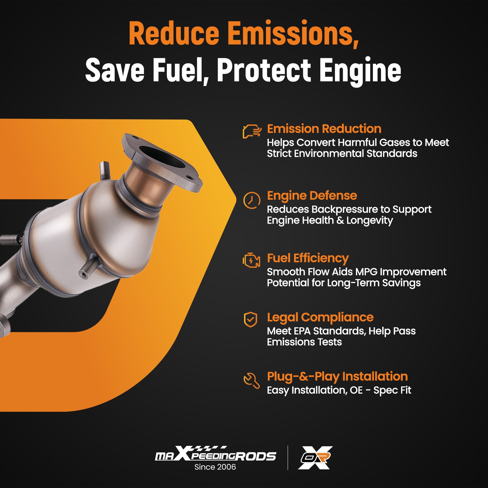 Front & Rear Manifold Catalytic Converter for Chevrolet Traverse 3.6L 2018-2021