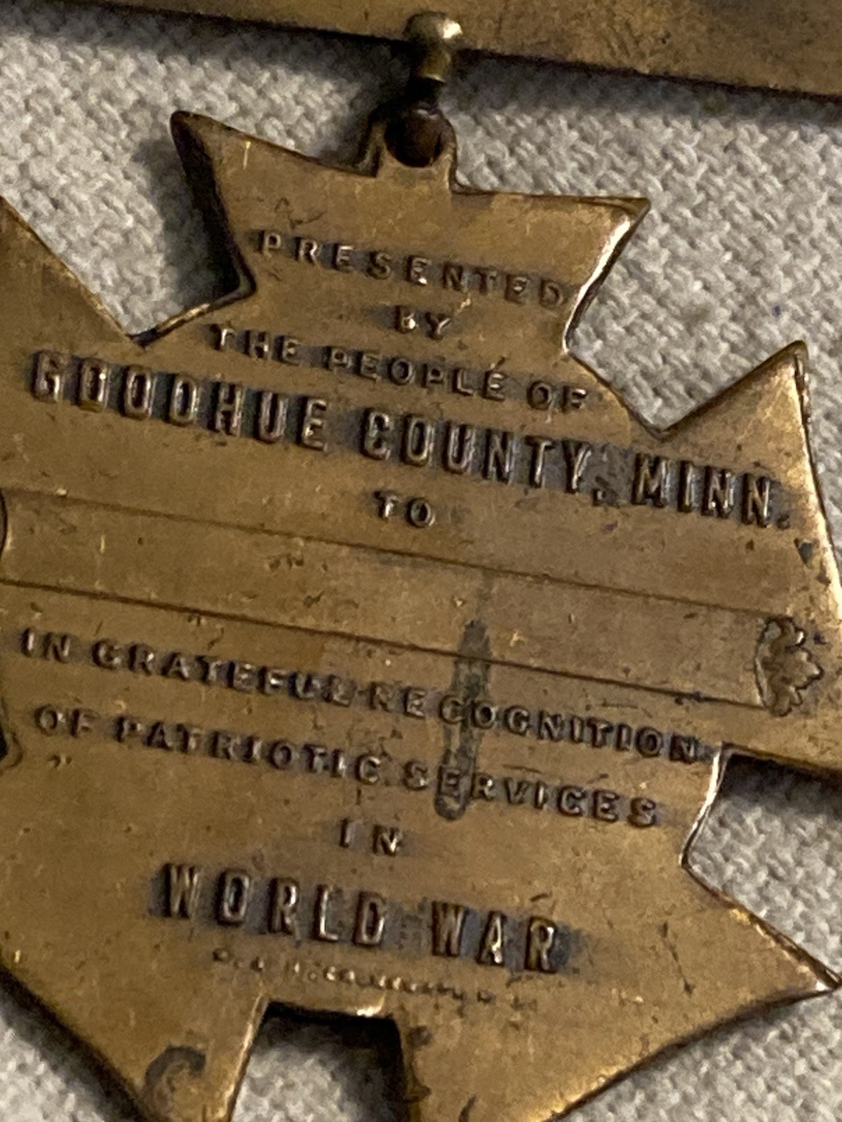 WW1 Goodhue County Minn Minnesota Service Medal Victory 1917-1919 World War