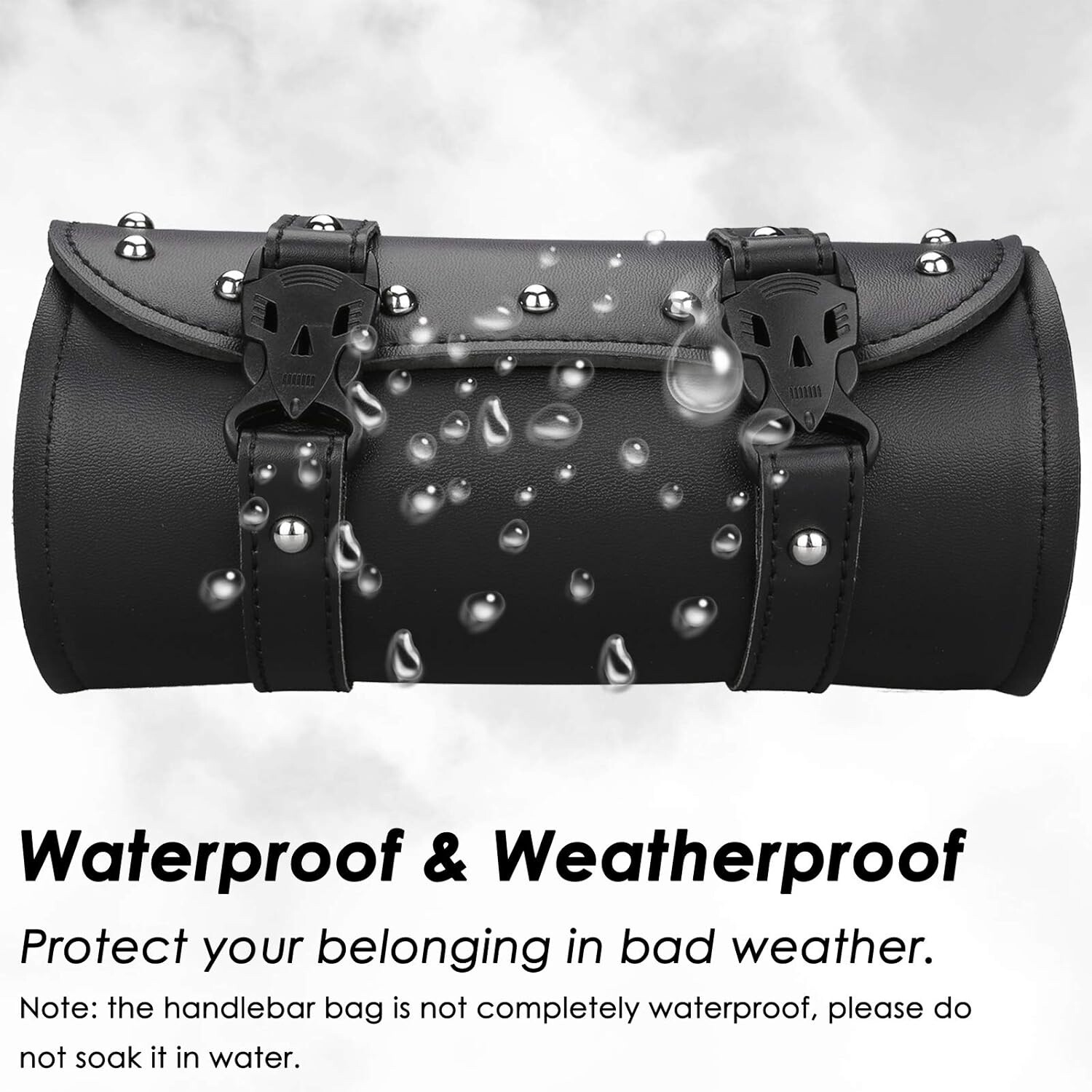 Leather Motorcycle Front Fork Rear Sissy Bar Tool Kit Holder Bag Pouch Storage