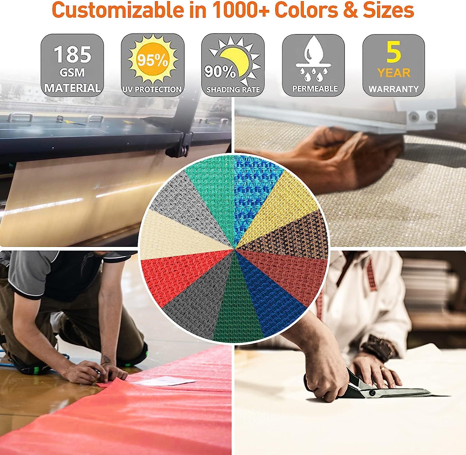 Sun Shade Sails Canopy Rectangle Awning Shelter Cover UV Blcok Yard Deck Outdoor