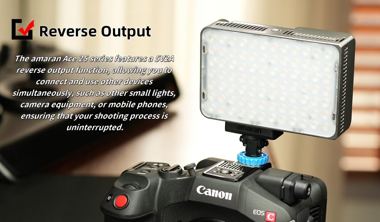 Amaran Ace 25c RGB LED Video Light with Grid, Full Color 2300-10000K