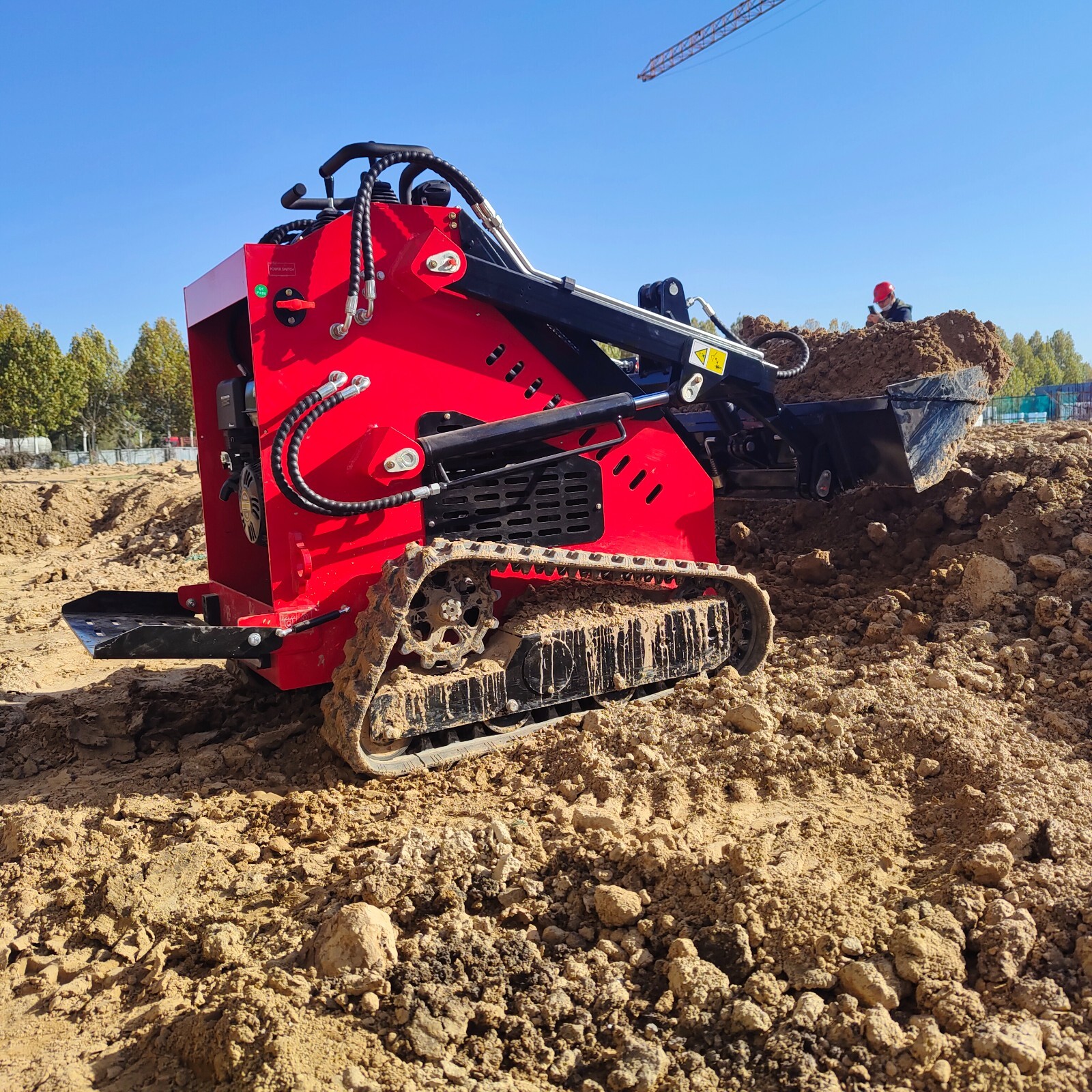 13.5HP Hydraulic Mini Skid Steer Loader Stand-On Track Garden