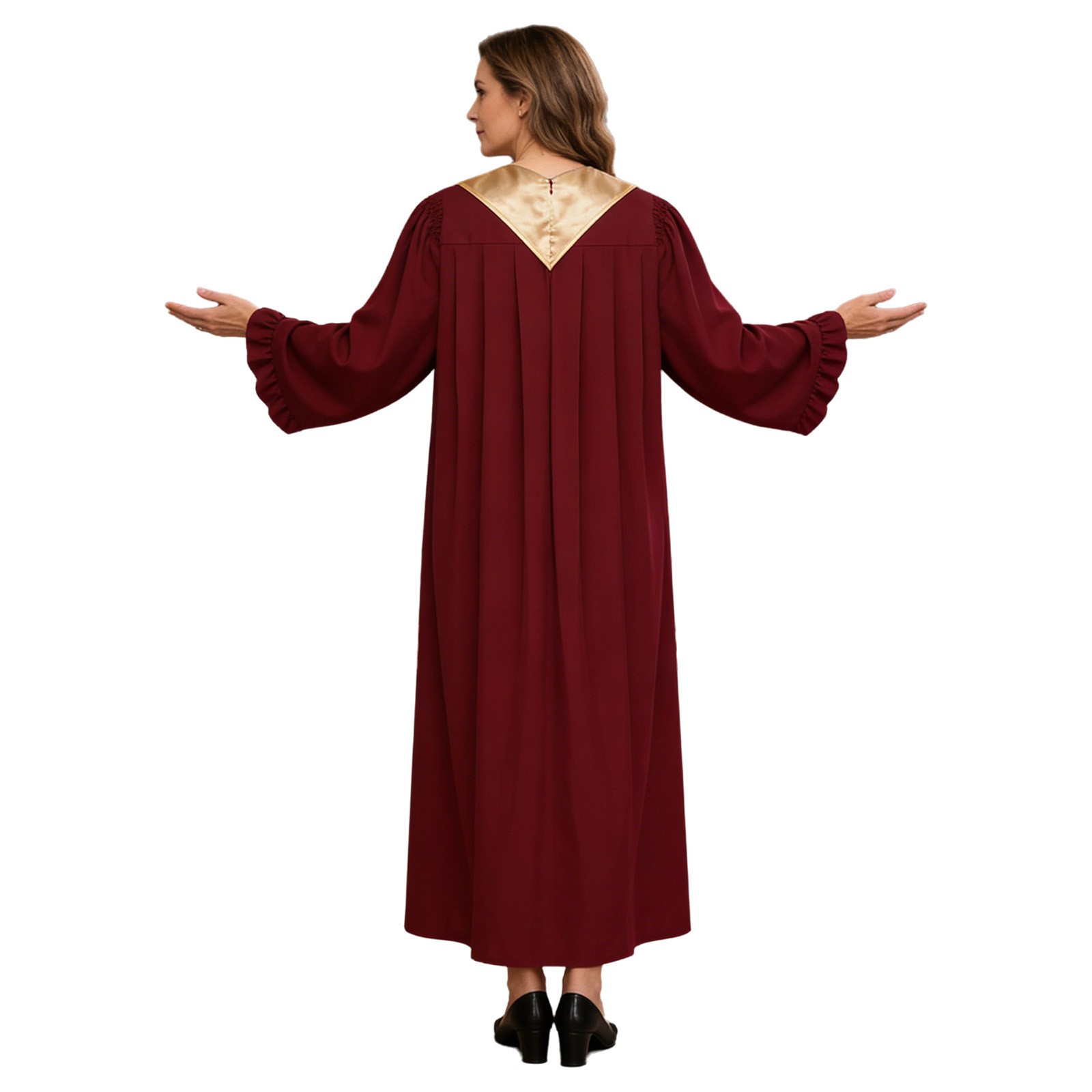 US Women's Clergy Costume Long Robe Pastor Event Stage Sash