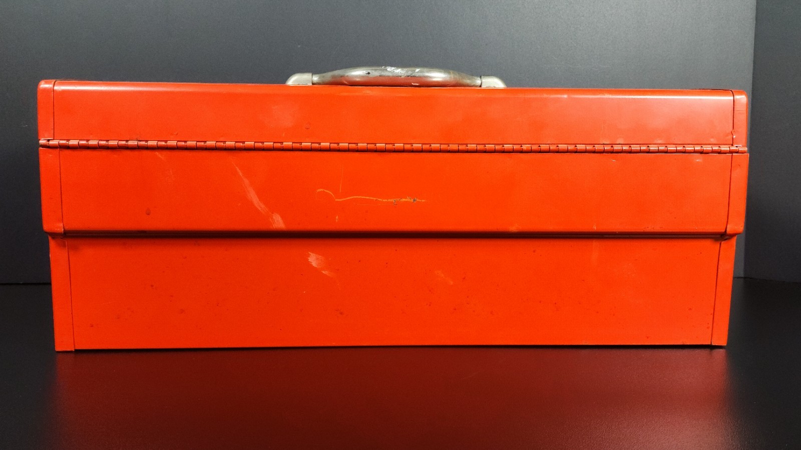 Vintage Mopar Scat Pack Metal Toolbox 1960s-70s Red with Bee Stripe & Insert