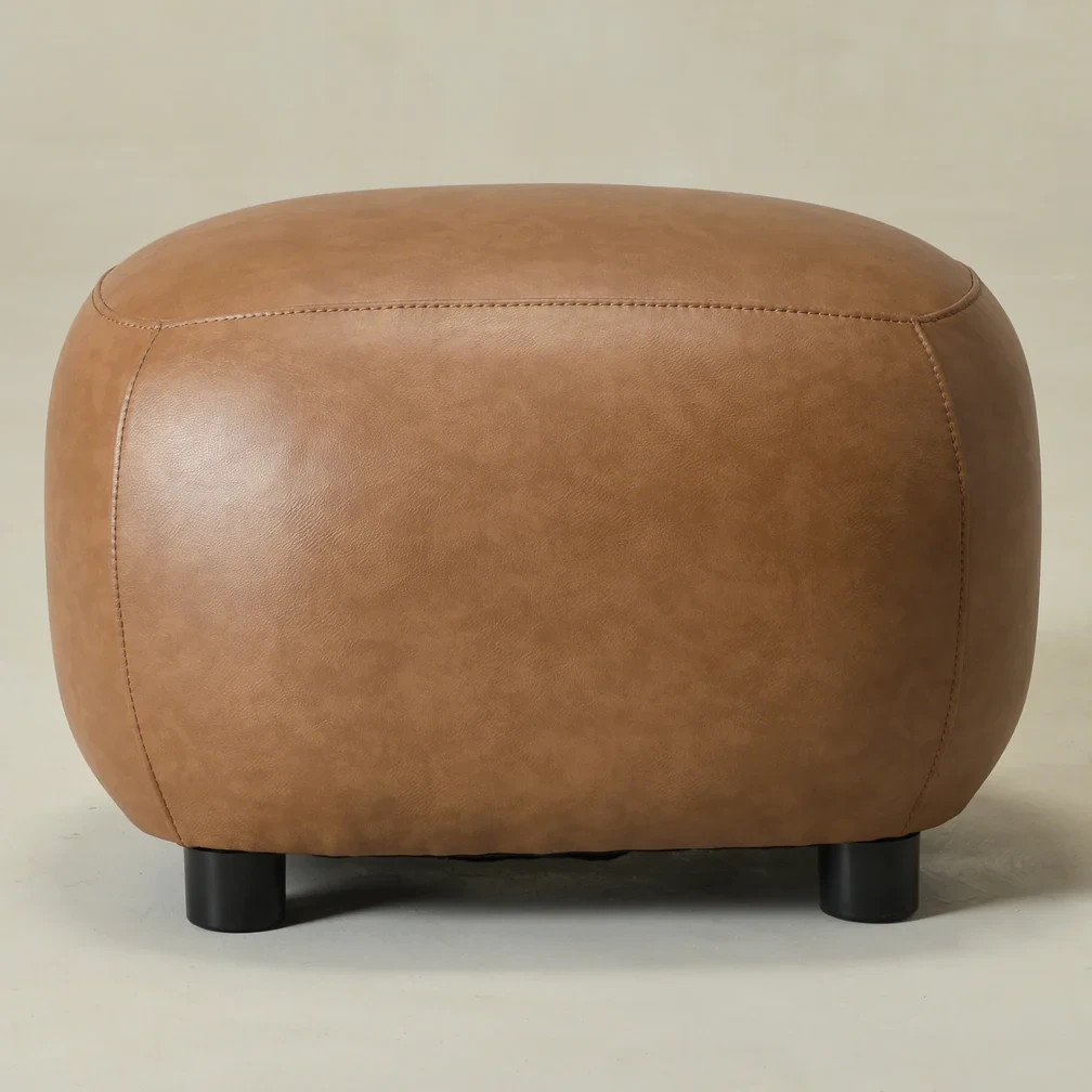23" Wide Faux Leather Upholstered Ottoman