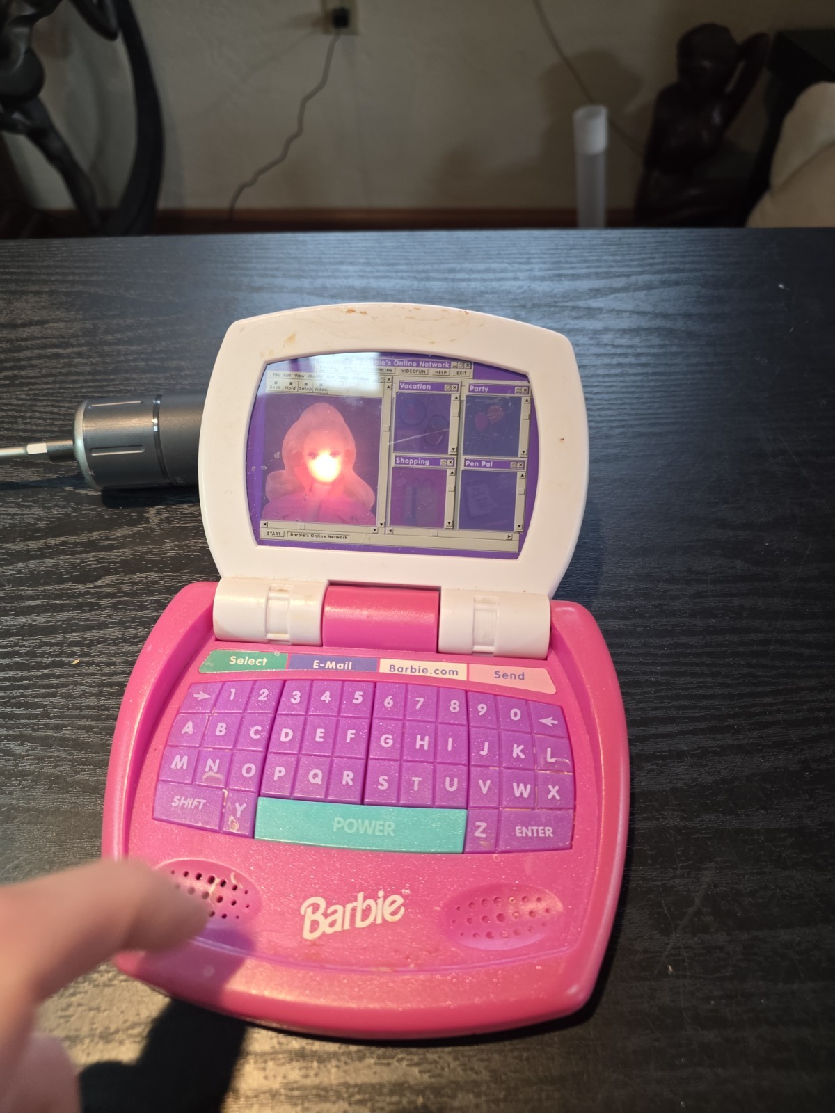 Barbie Online Talking Laptop Computer Toy Vintage 1999 Lights Up *NO SOUND
