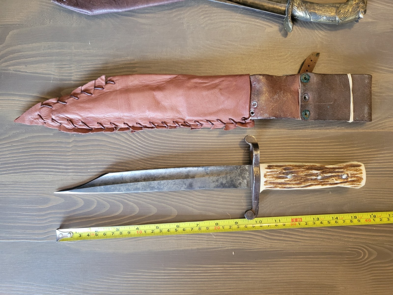 Custom Modified M1856 Bayonet by WKC/Stag Handle Bowie w/Custom Sheath