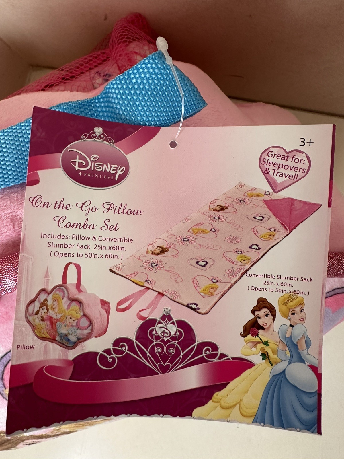 Disney Princess On The Go Pillow Combo Set Pillow And Convertible Slumber Sack