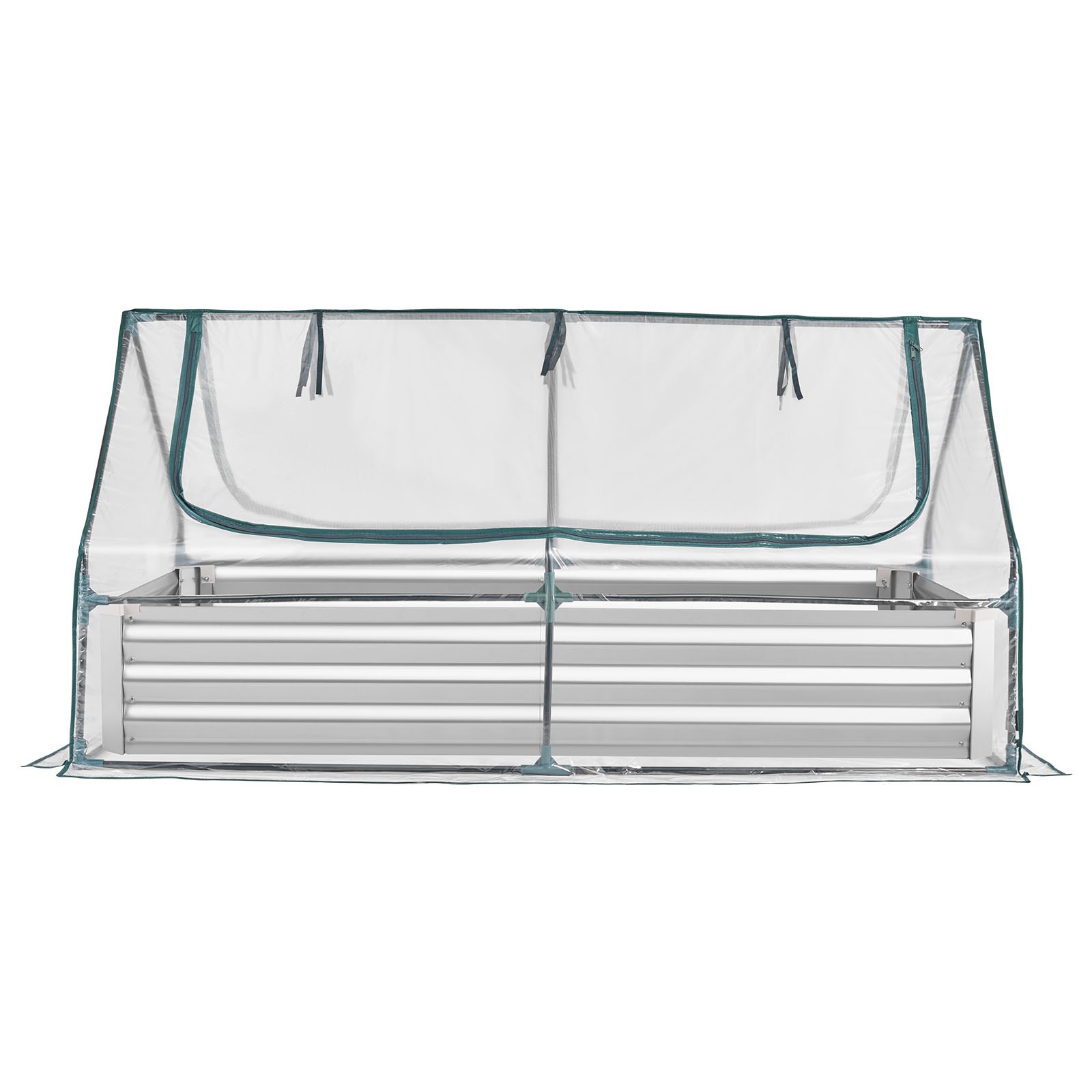 Uimoso Metal Raised Garden Bed with PE Greenhouse Cover, 6x 3 x 1 ft Planter Box