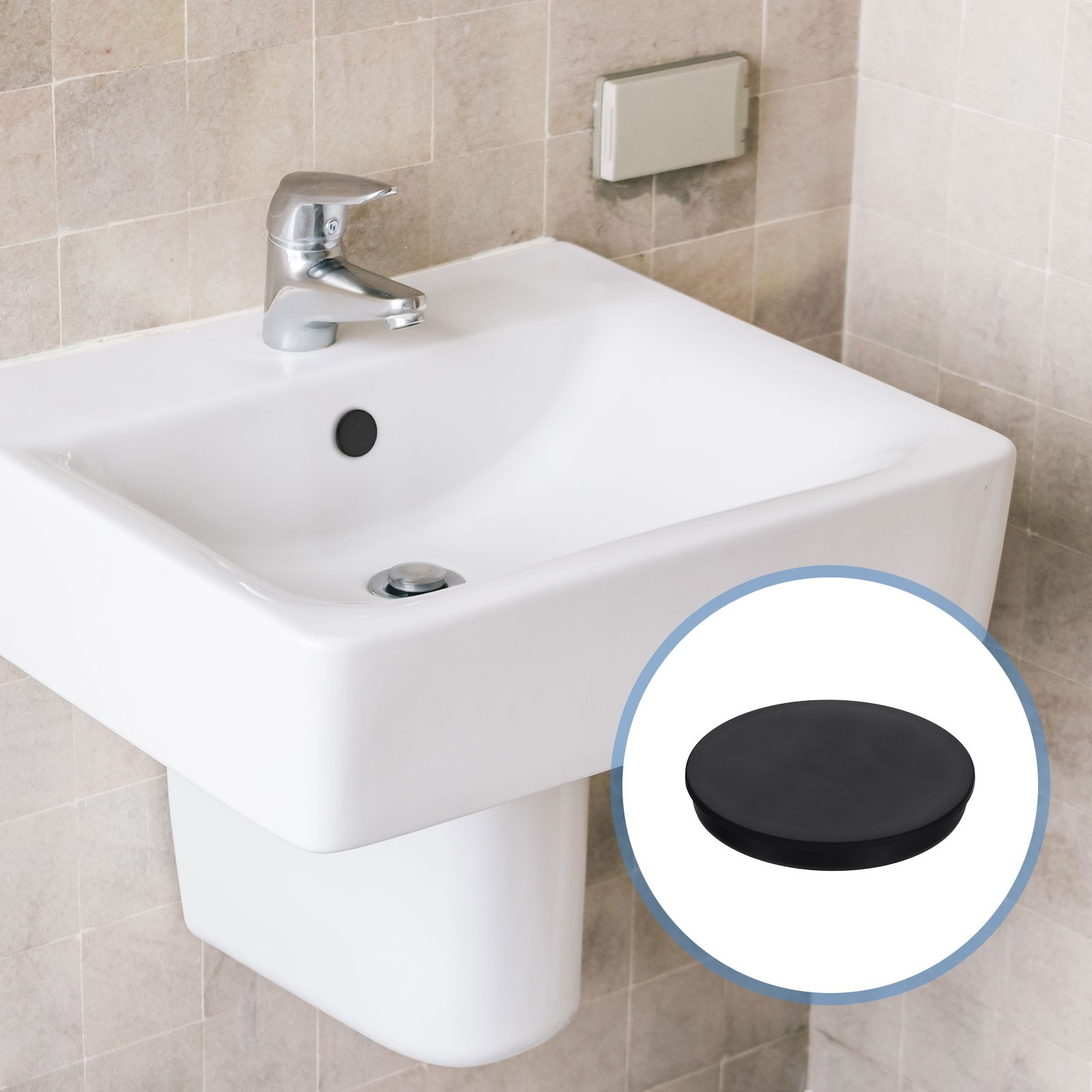 Silicone Hole Plugs, Round Rubber Stopper for 180mm/7.09" Hole, Black