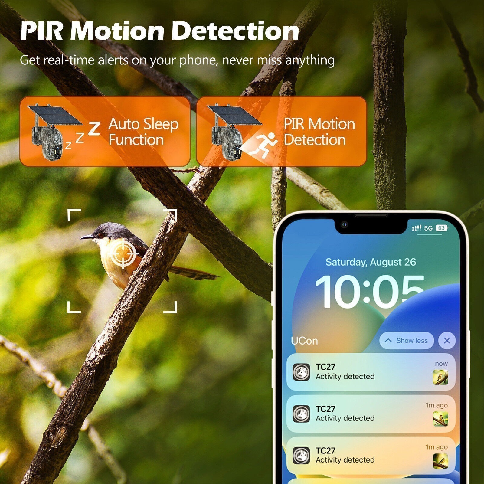 2Pack Solar Powered 4G LTE Cellular 2K PTZ Trail Camera Hunting Cam + SIM Card