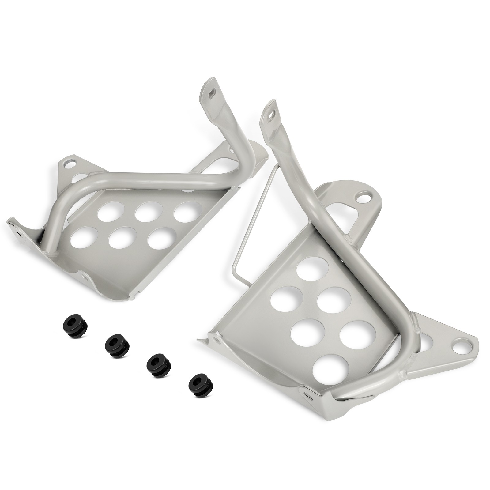 Left & Right Heel Guards Footrest For Yamaha Blaster 200 YFS200 1990-2006 Silver