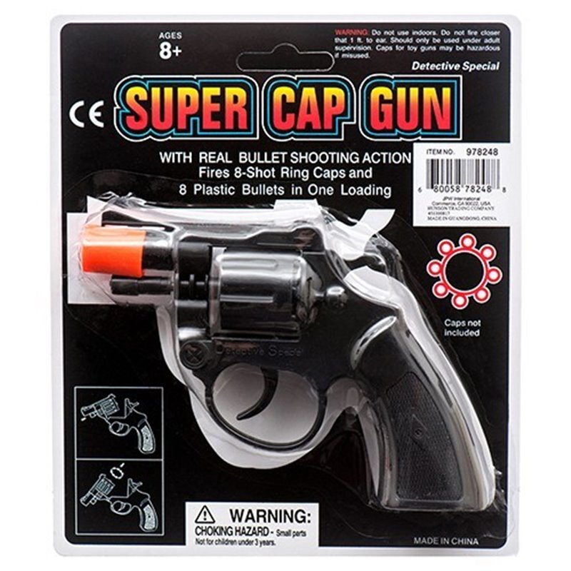 Super Cap Toy Gun DETECTIVE SPECIAL Revolver 8 Shot Ring Caps Pistol Handgun