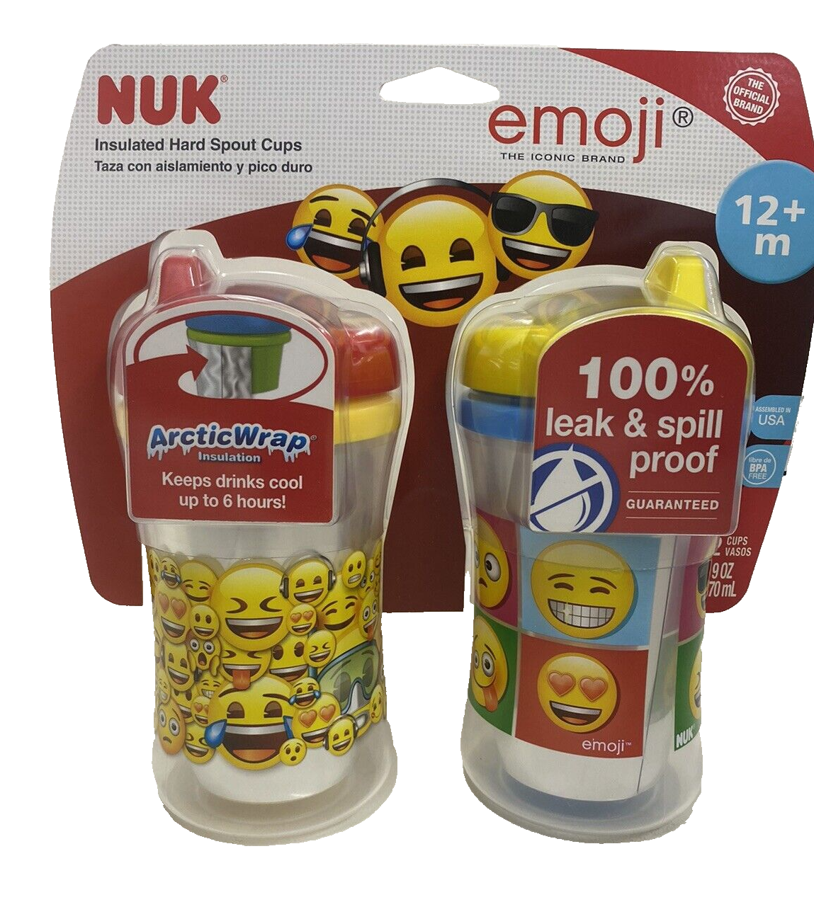 NUK 12+ Months Emoji Hard Spout 9 Ounce 2 Sippy Cups