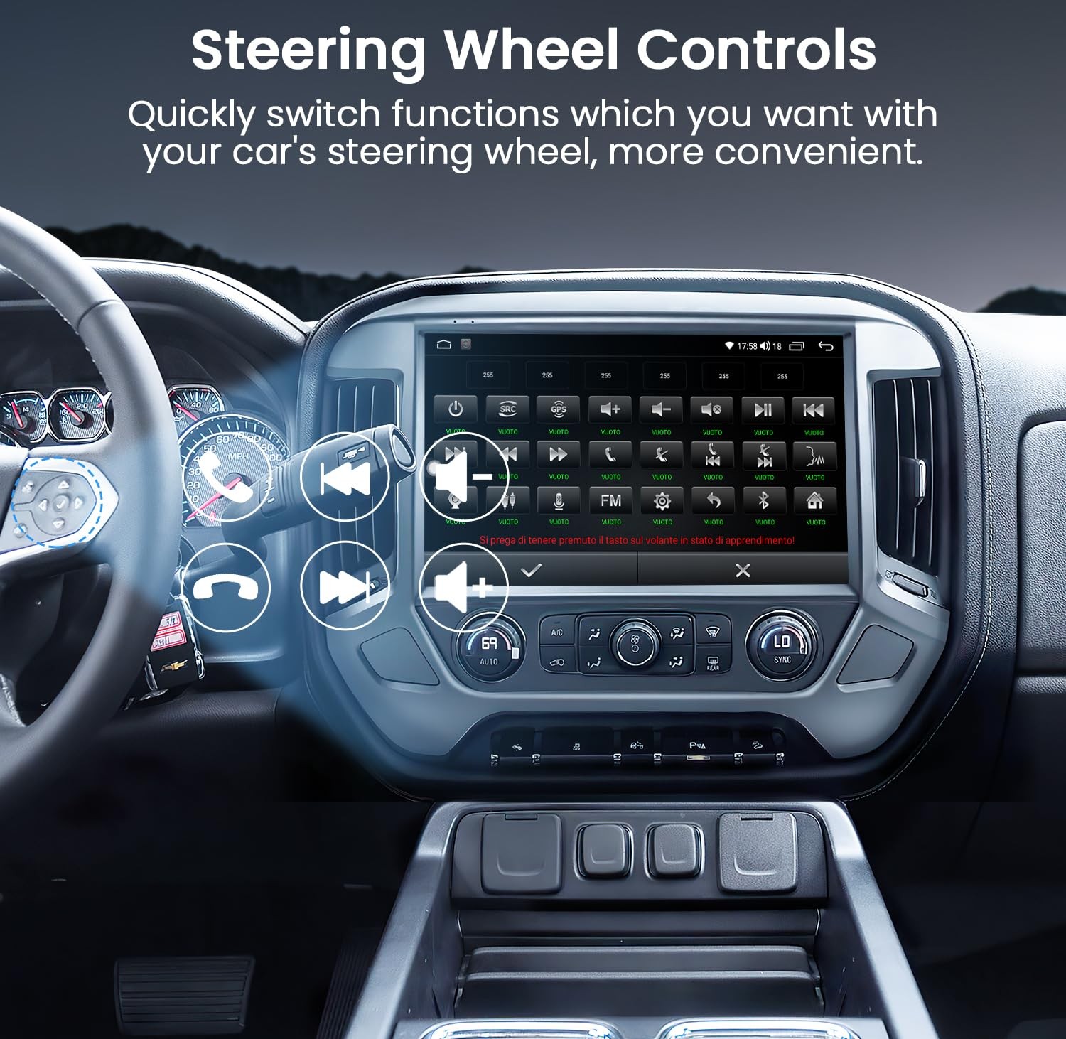 For 2014-2018 Chevy Silverado GMC Sierra CarPlay Car Radio Stereo GPS 32GB 13.1"