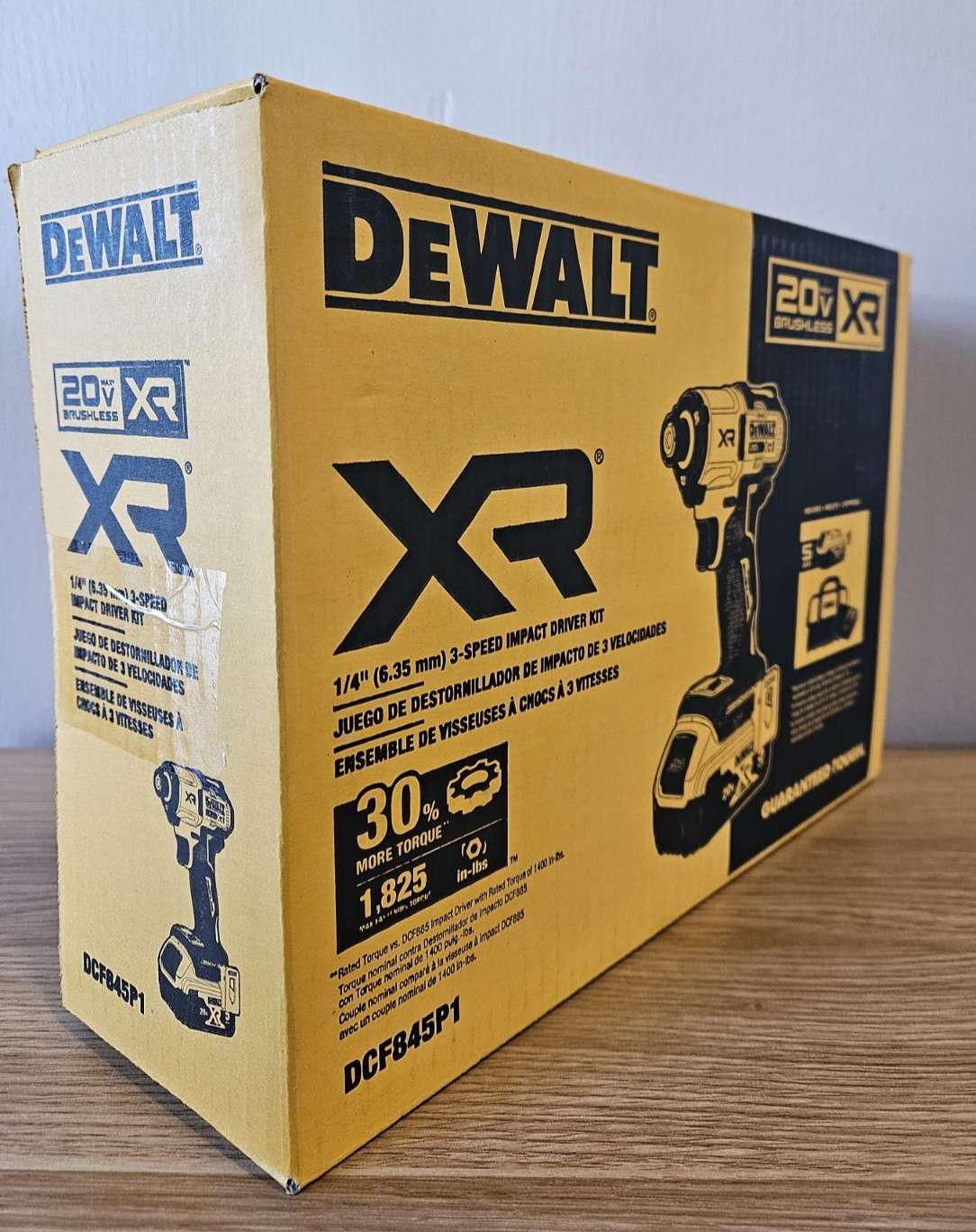 NEW DeWALT XR 20V Max Brushless 1/4" 3-Speed Impact Driver Kit DCF845P1
