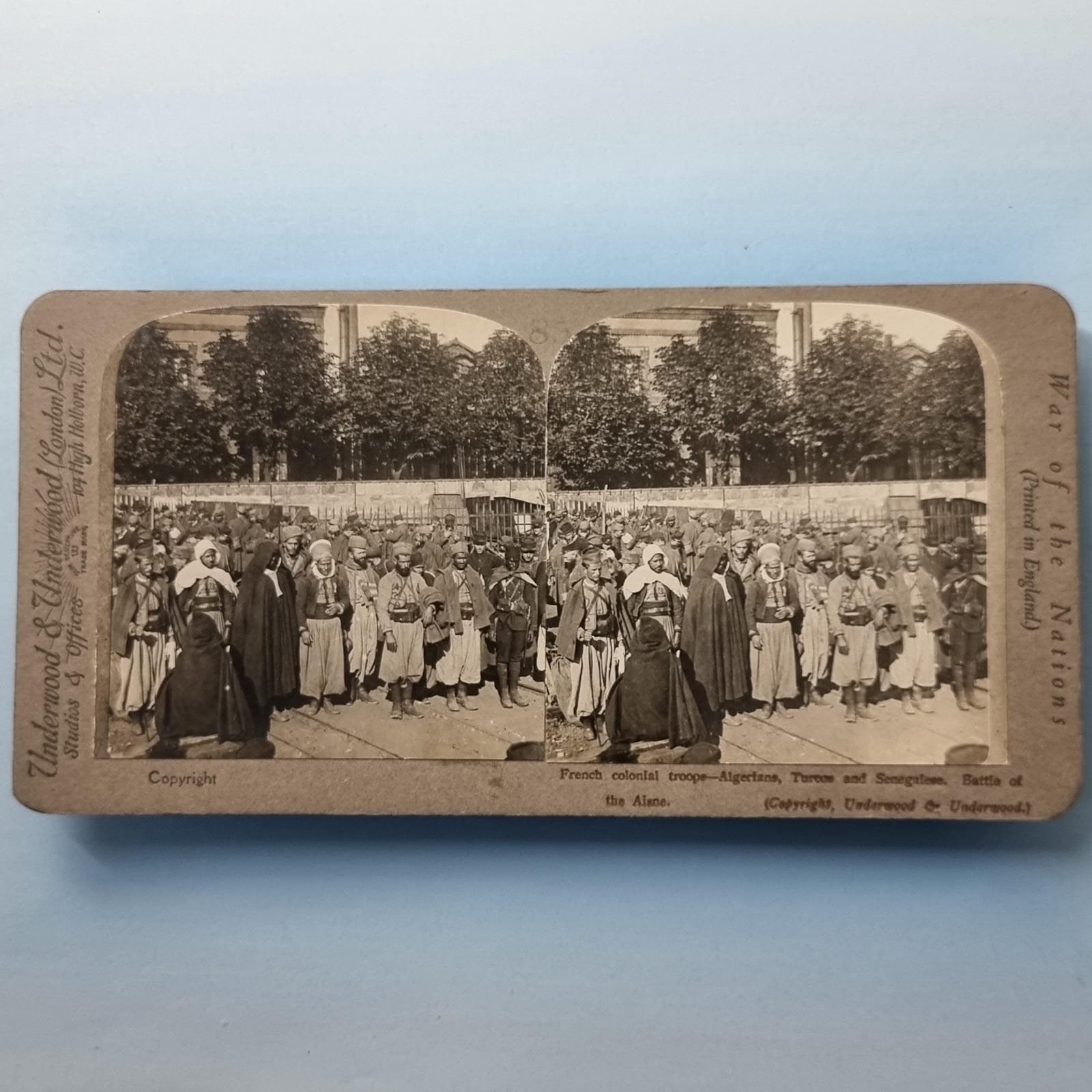 WW1 Military Stereoview C1917 Aisne Algerians Senegal Army RP Rare Series