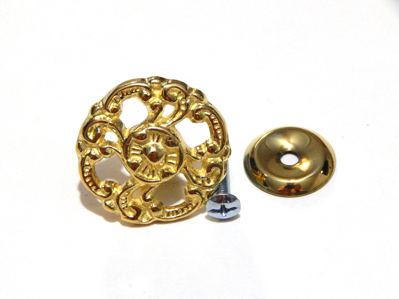 Victorian Furniture Dresser Knob Floral Cast Brass