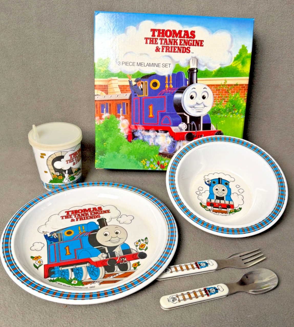 Eden Thomas The Tank Engine & Friends Melamine Dinnerware Set & Silverware 1992