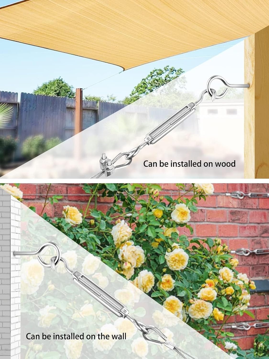 10 Pack M5 Turnbuckle Eye and Eye, 304 Stainless Steel Turnbuckle Wire Tensio...