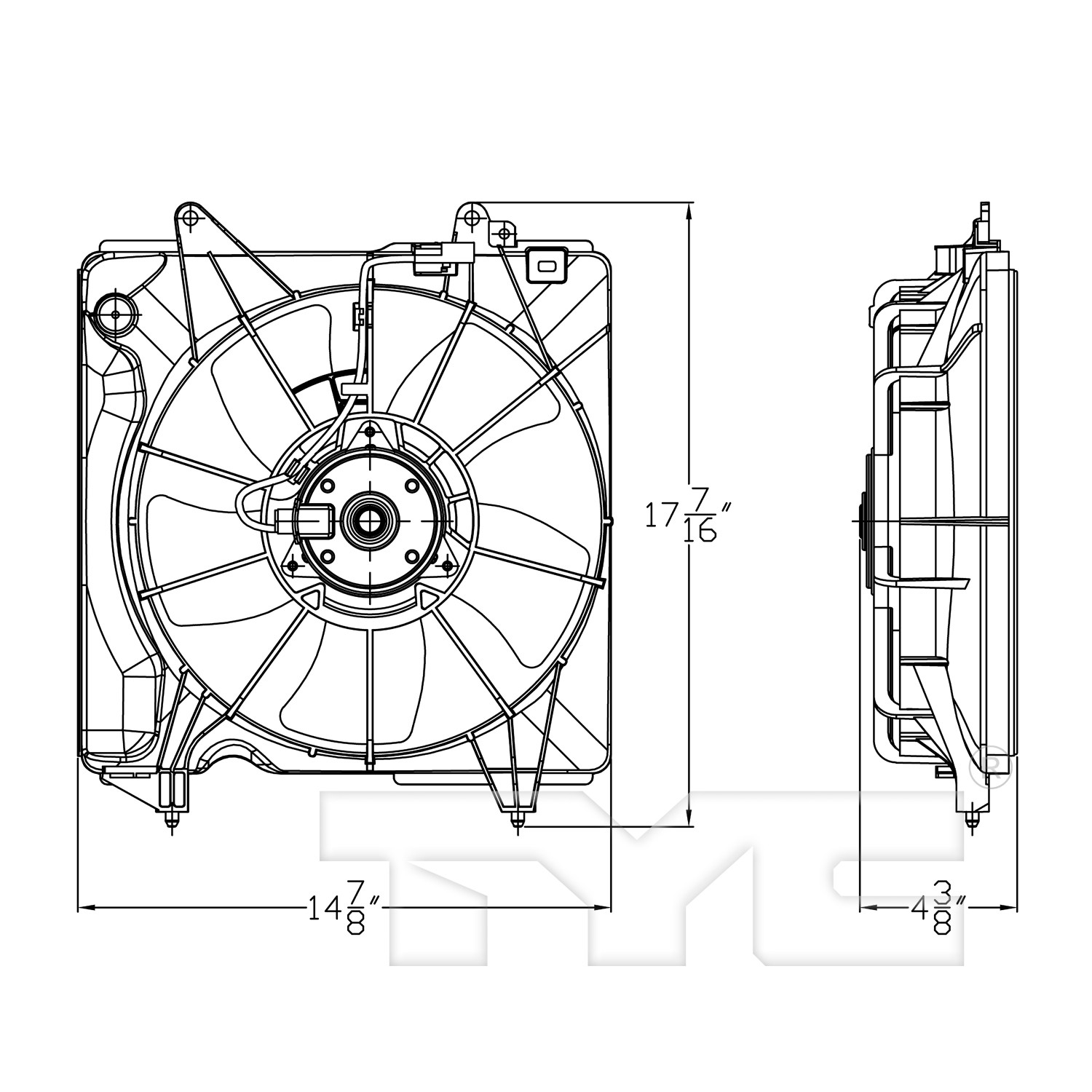 Radiator Cooling Fan Assembly for 16-19 Honda HRV HO3113139 19020-RSA-G01