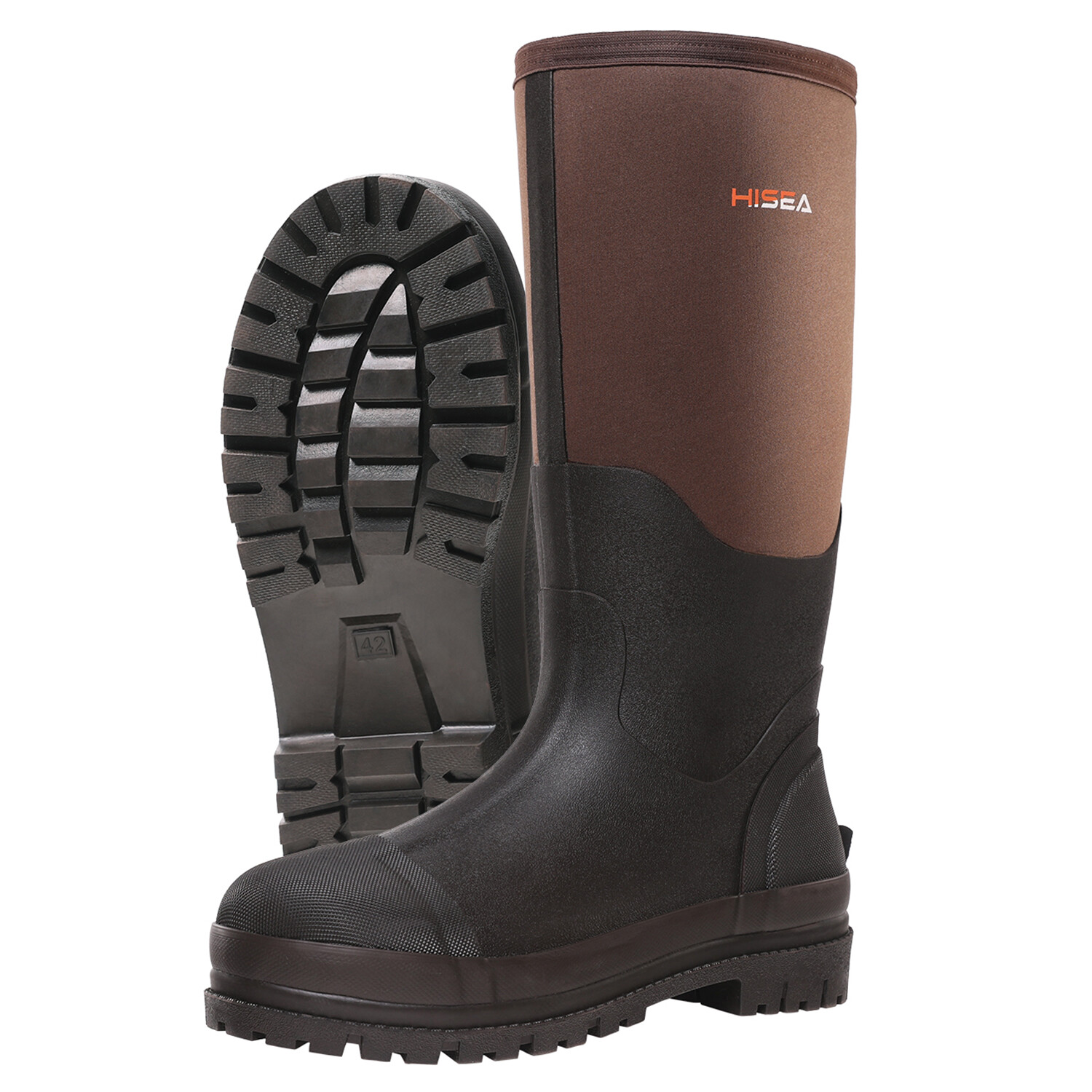 HISEA Men's Rain & Snow Boots Neoprene Rubber Insulated Muck Chore Working Boots