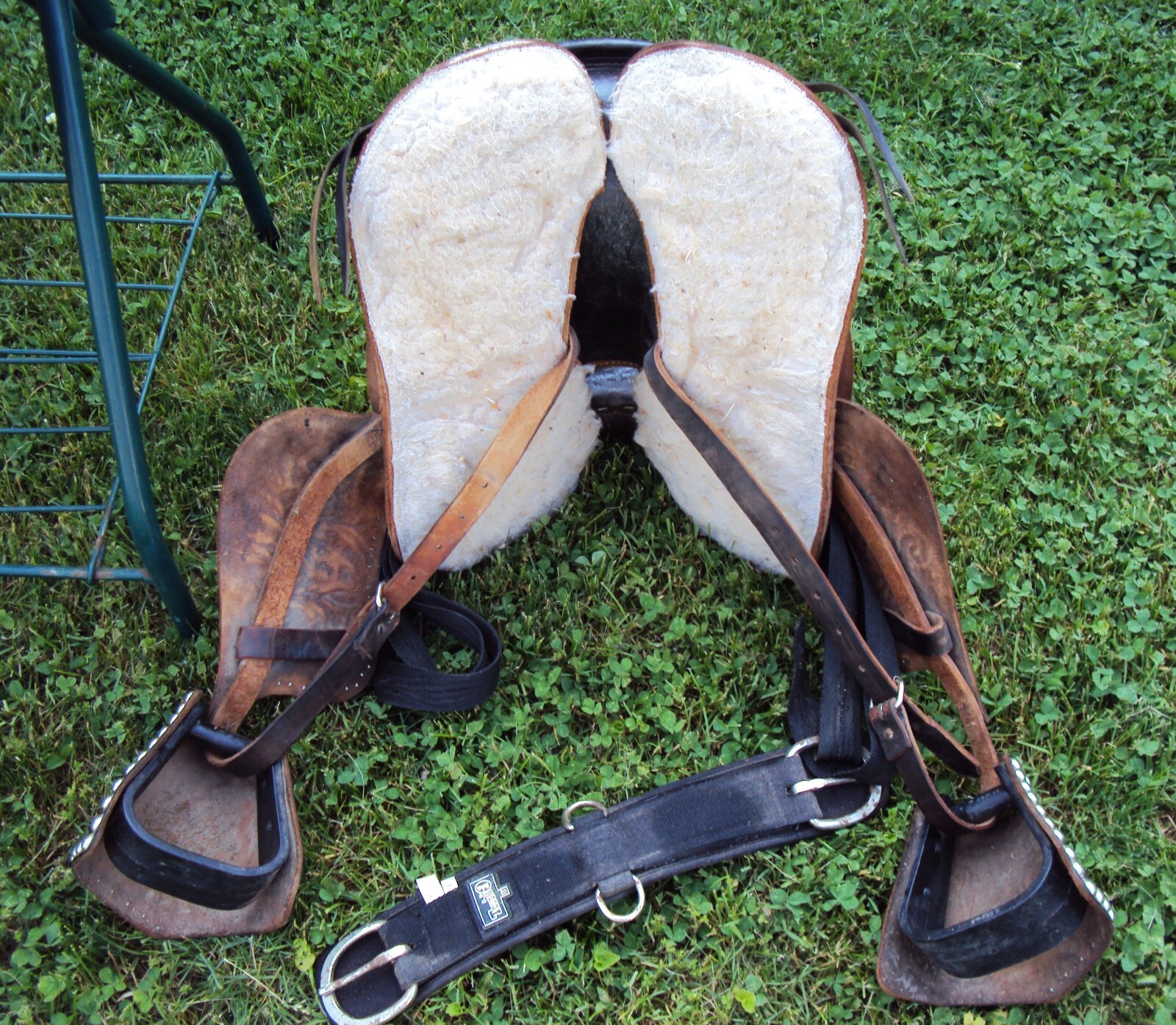 THE AMERICAN Childs Show Saddle- 12" - SILVER/Padded Seat -Tooled Design- GREAT!