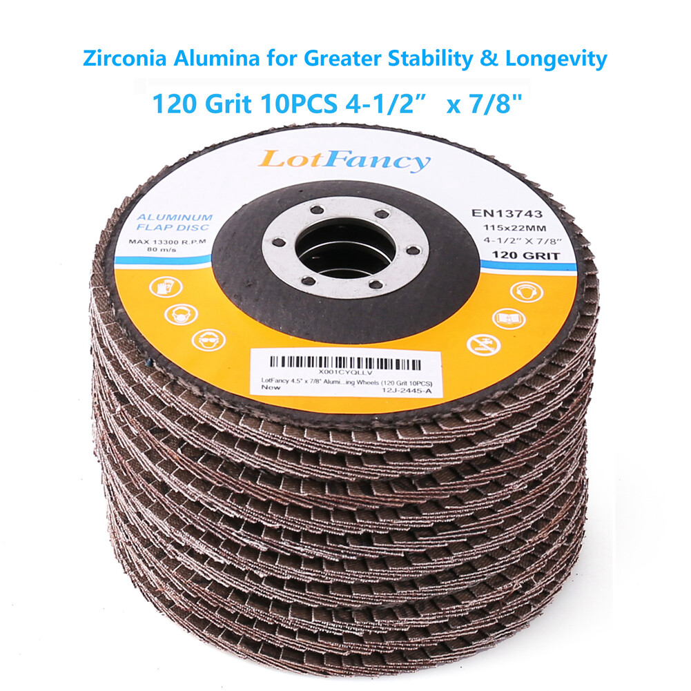 4.5" 4-1/2 Flap Disc 40 60 80 120 Grit Angle Grinder Sanding Grinding Wheels