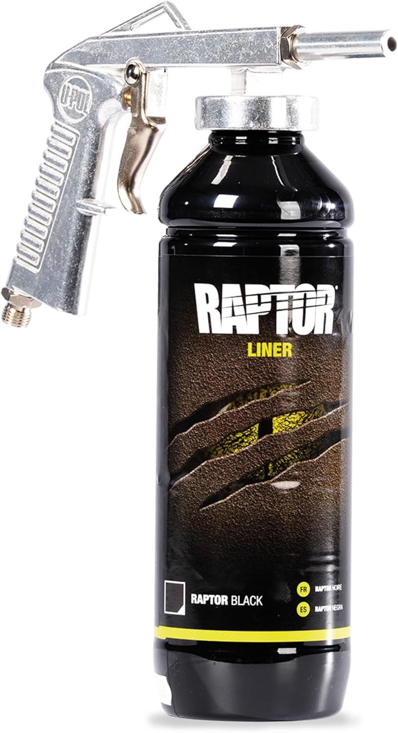 U-POL Raptor Black Urethane Spray-On Truck Bed Liner Spray Gun, 4 Liters