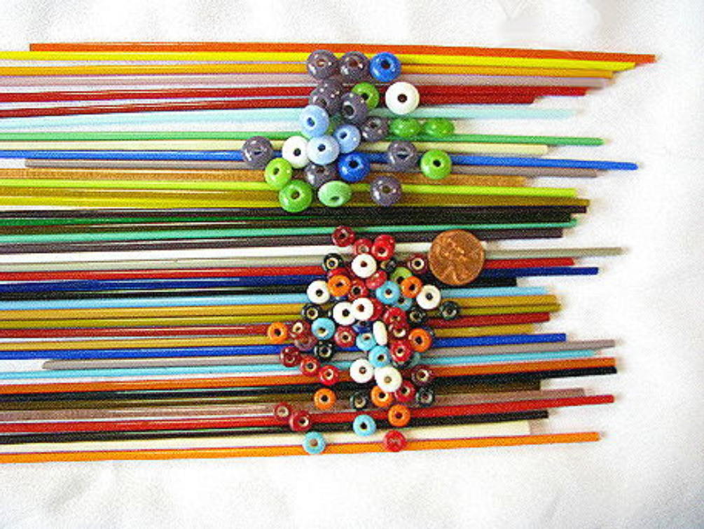 1lb Devardi Glass Rods Lampwork COE 104 Mixed Stringers 2-3mm