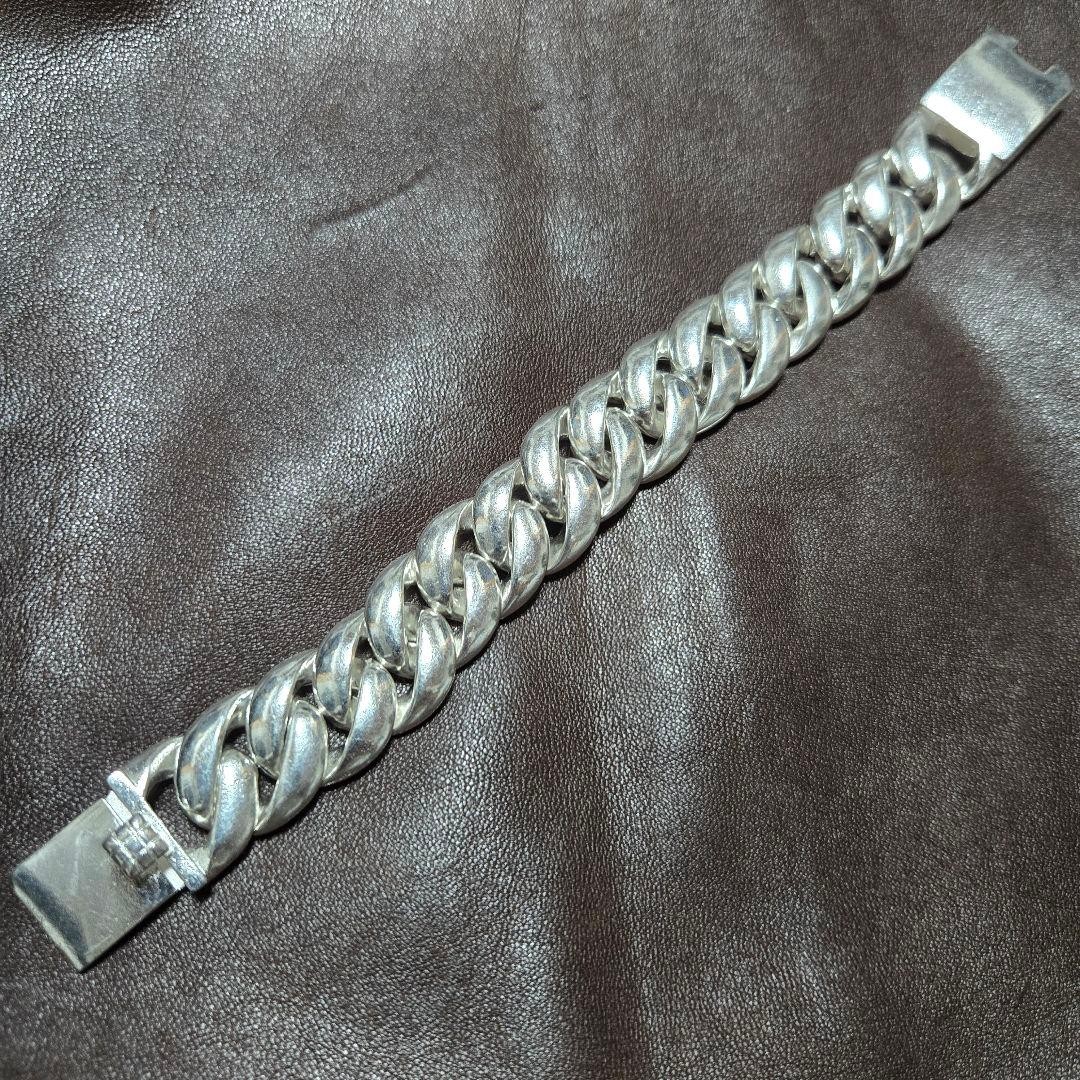 Vintage Silver 925 Thick Chain Bracelet 23cm Unisex Heavy Style