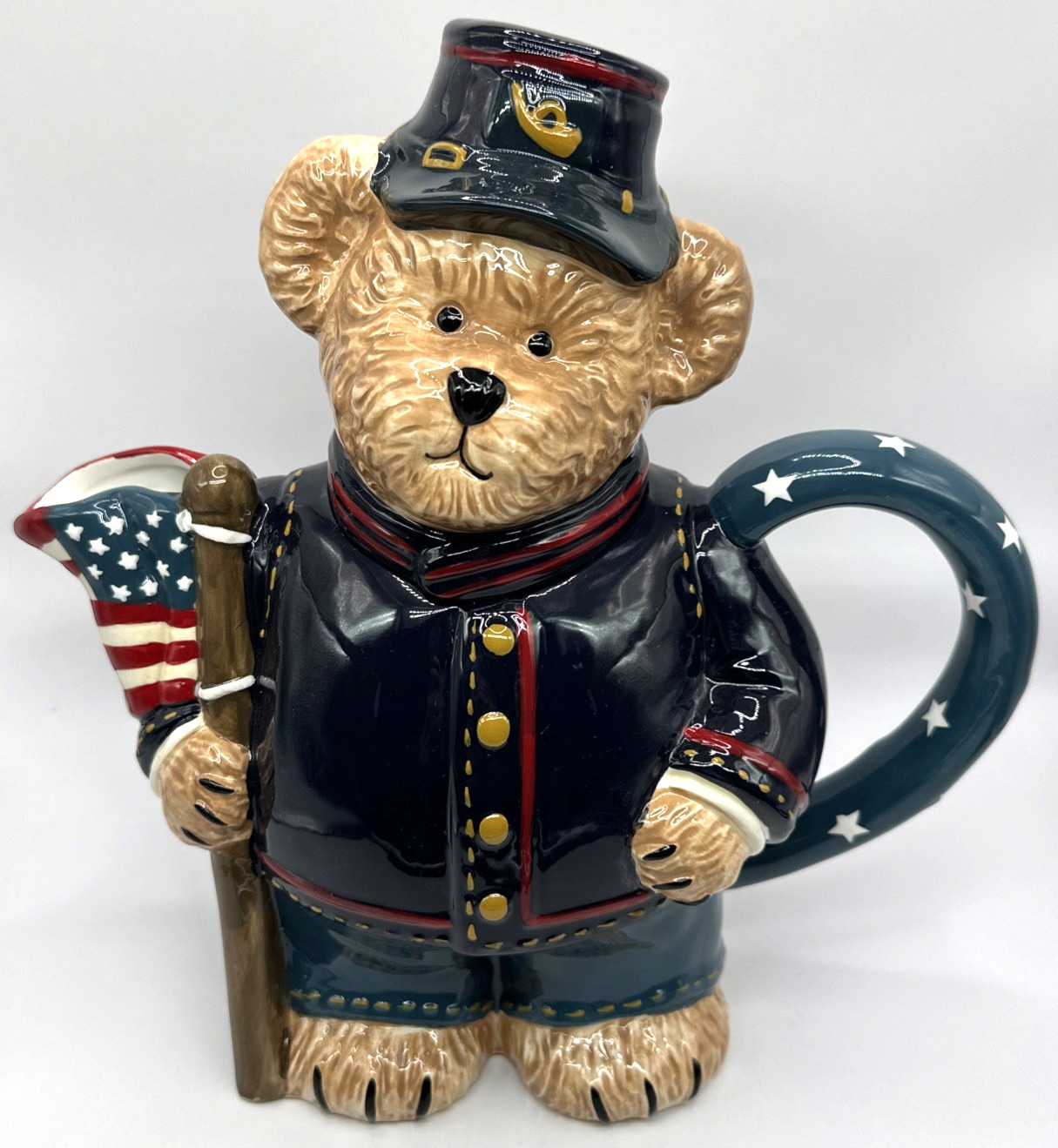 Boyds Bears Teapot Civil War Blue Union Soldier Mason