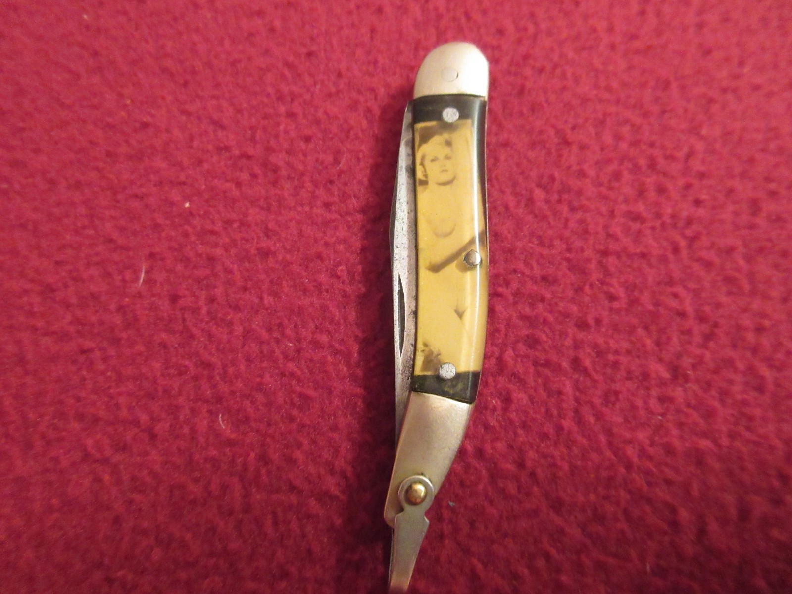 VTG 1930s-40s Colonial Prov RI USA Risque Nude Naughty Women Pin-up Pocket Knife