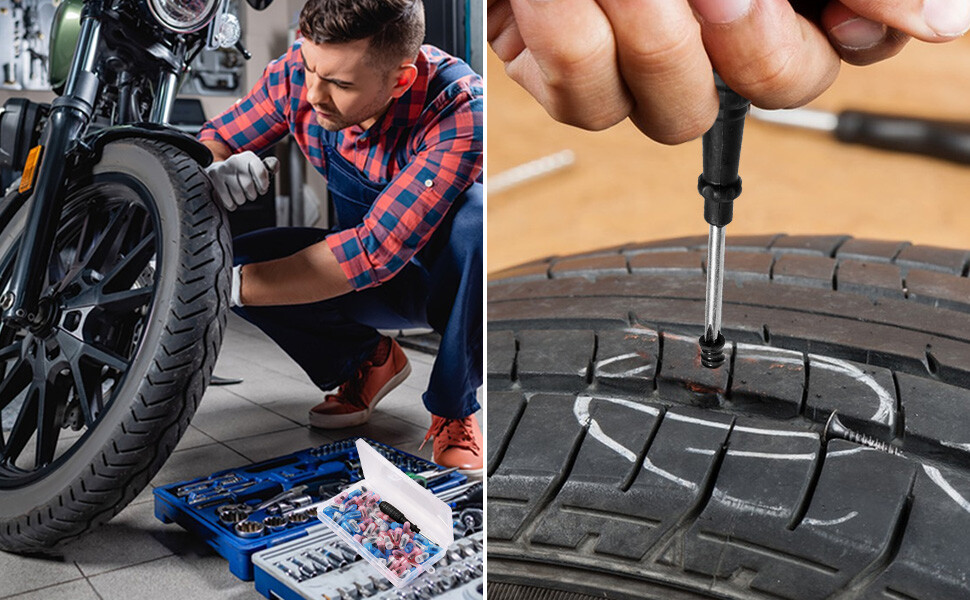 Car Tubeless Vacuum Tyre Puncture Repair Kit Screw Nails Tire Patch Plug 85PCS