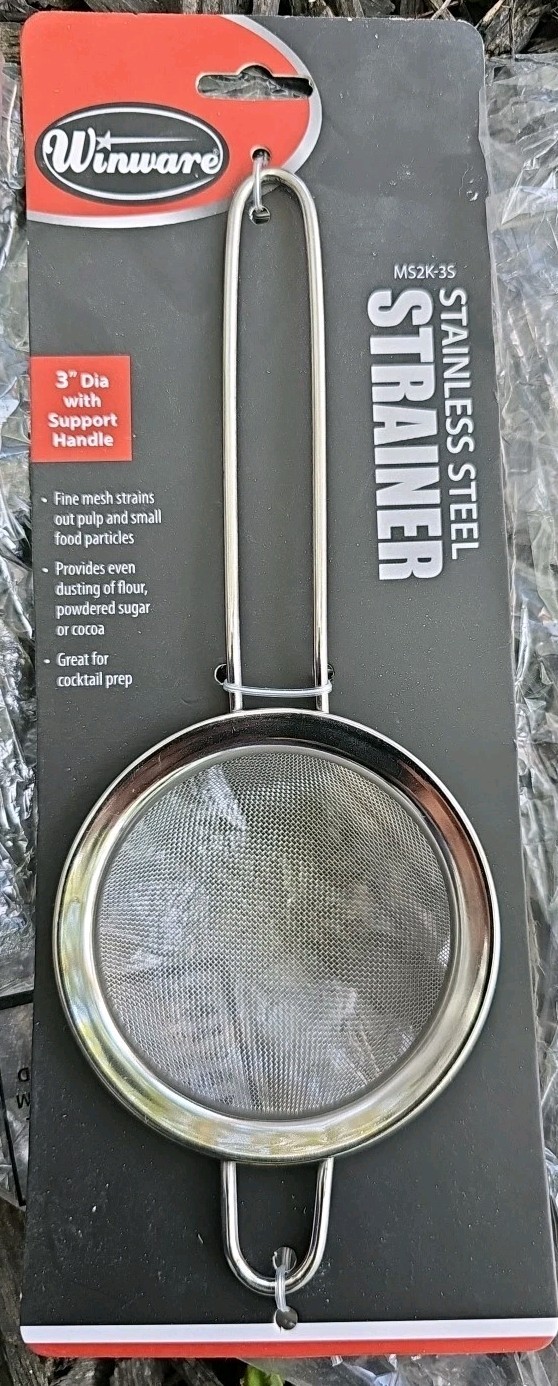 Winware MS2K-3S, Cocktail-Powdered Sugar Strainer, Stainless Steel 3”diameter