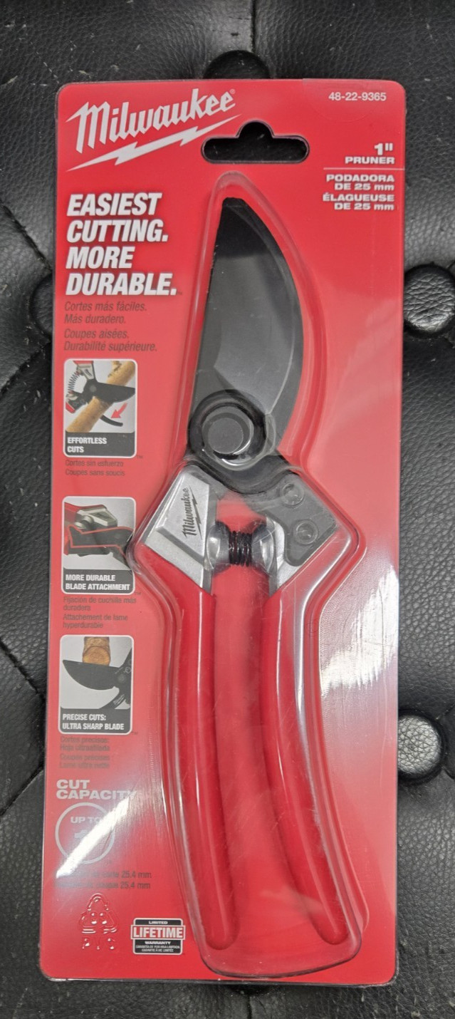 *NEW* Milwaukee 1" High Carbon Steel Blade Bypass Hand Pruner (48-22-9365) *NIB*