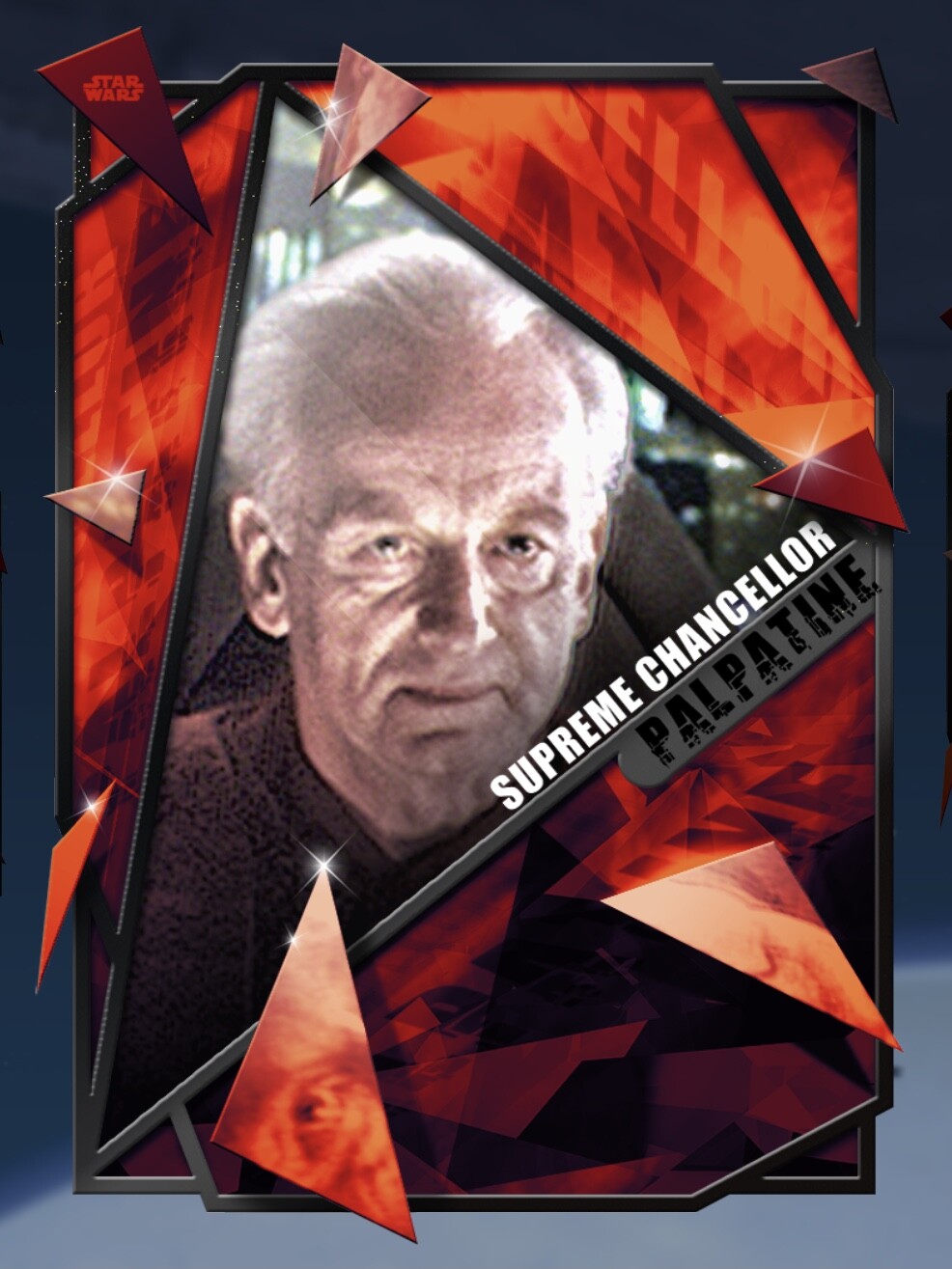 FRACTURED BLACK SUPREME CHANCELLOR PALPATINE LOCK-ON Topps STAR WARS CARD TRADER