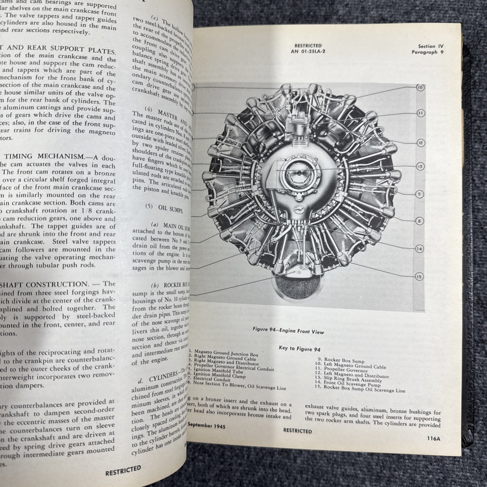 Rare 1945 A.A.F. Publications AN 01-25LA-2 Air Force Aircraft Maintenance Manual