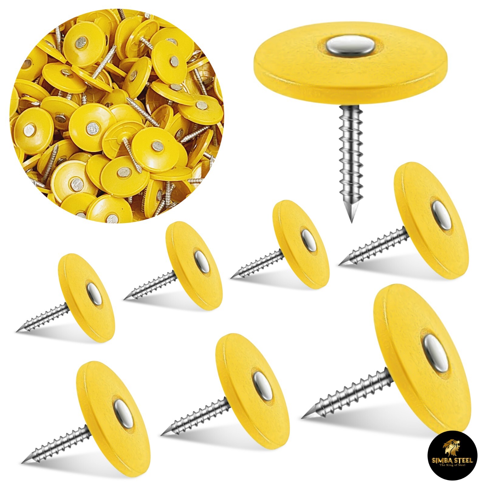 #12 x 1 in. Plastic Round Cap Roofing Nail (2,000-Pack) SimbaSteel