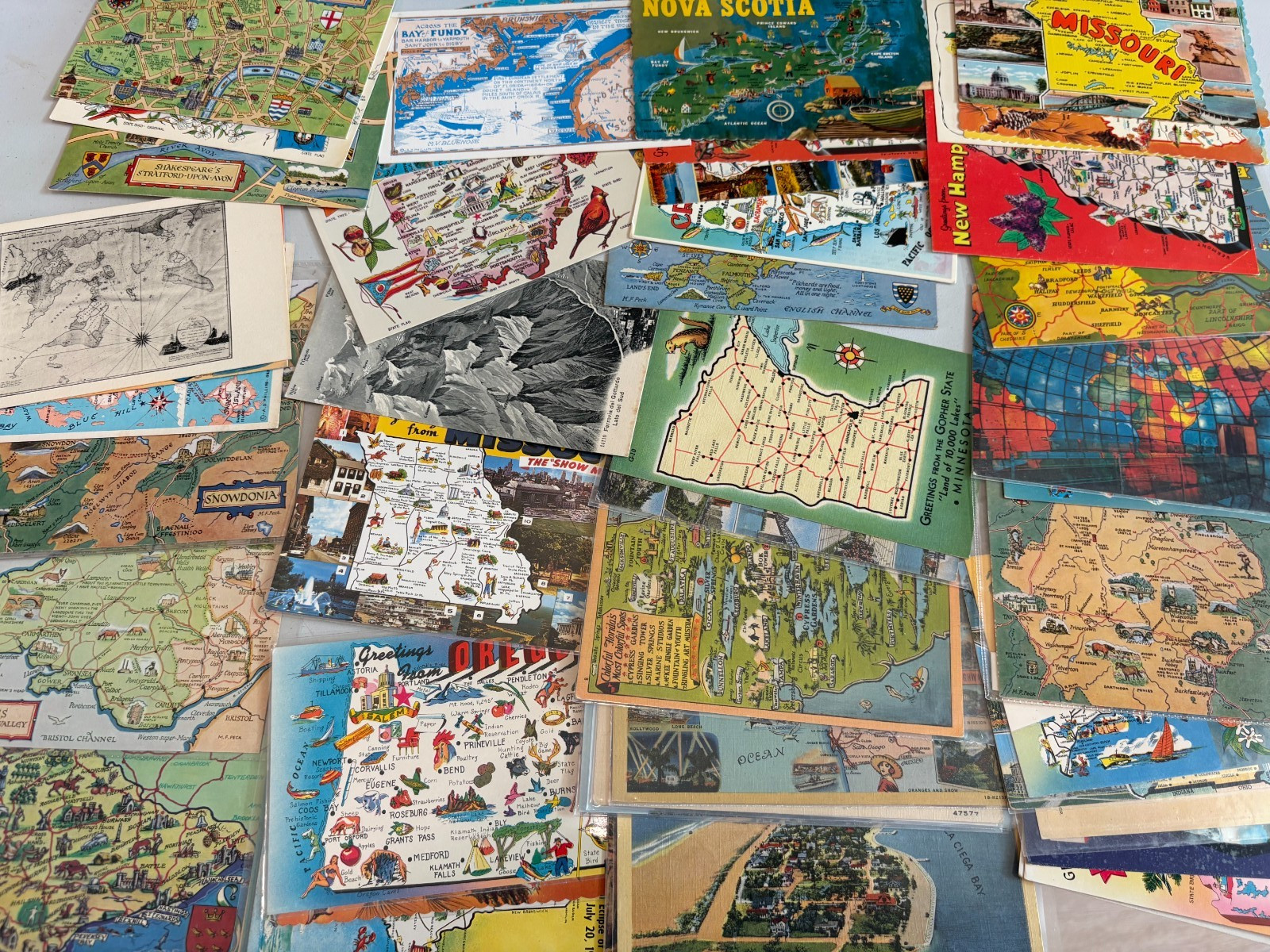 Lot of 25 UNUSED Vintage Postcards USA & FUN TOPICS! 1900s-60s FREE SHIPPING