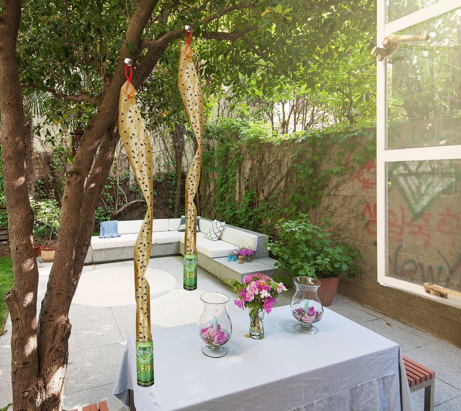 16Roll Sticky Fly Strips Paper Insect Bug Catcher Fly Killer Tape Indoor&Outdoor