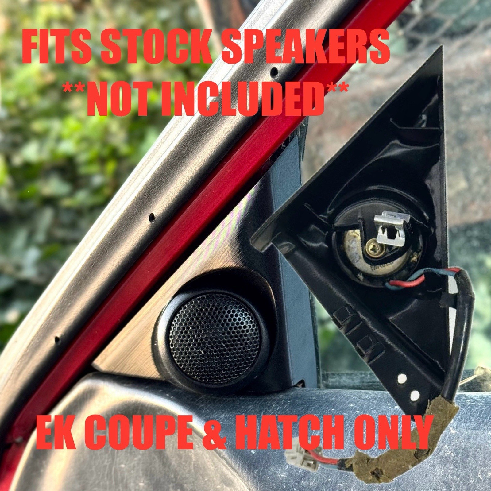 EK Civic 96-98 tweeter mirror cover PAIR 43mm COUPE HATCH 2 3 Door speaker mount