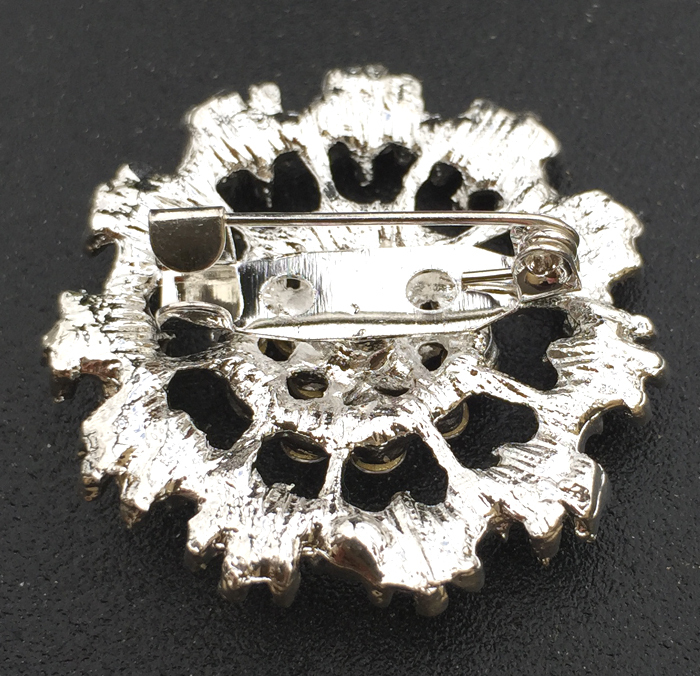 40 Brooch Lot Sliver Rhinestone Crystal Pin Wedding Bouquet DIY Kit Wholesale