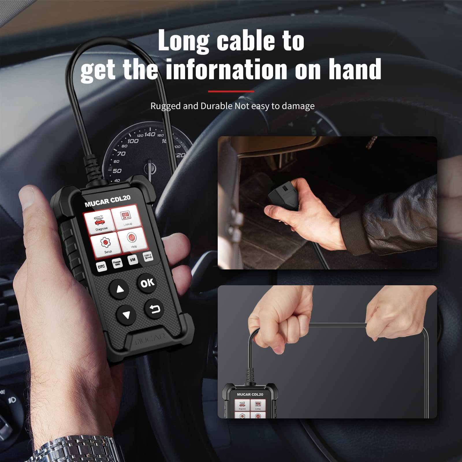 MUCAR CDL20 OBD2 Diagnostic Code Reader Tool 10 COMPLETE OBD2 FUNCTION MODES US