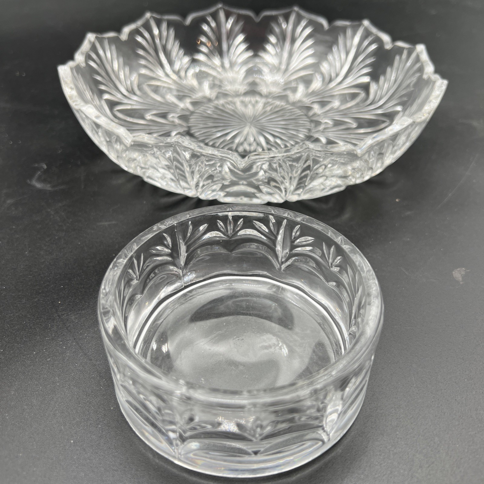 Fifth Avenue Crystal Cracker & Condiment Serving Set 2 Piece (New In box)