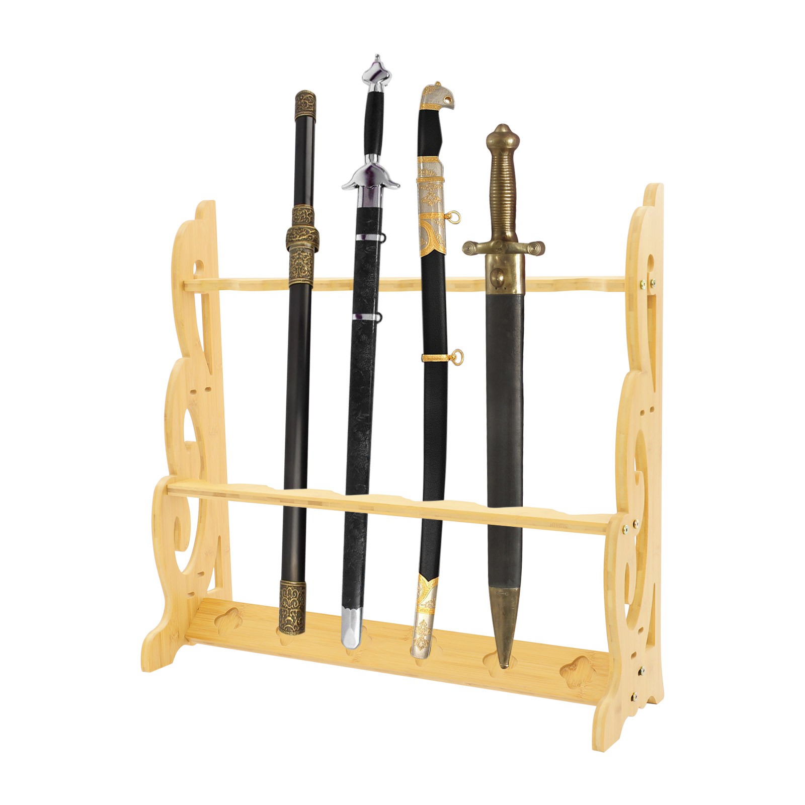Sword Display Stand, Adjustable Large Sword Holder, 6 Hole Vertical Sword Rack