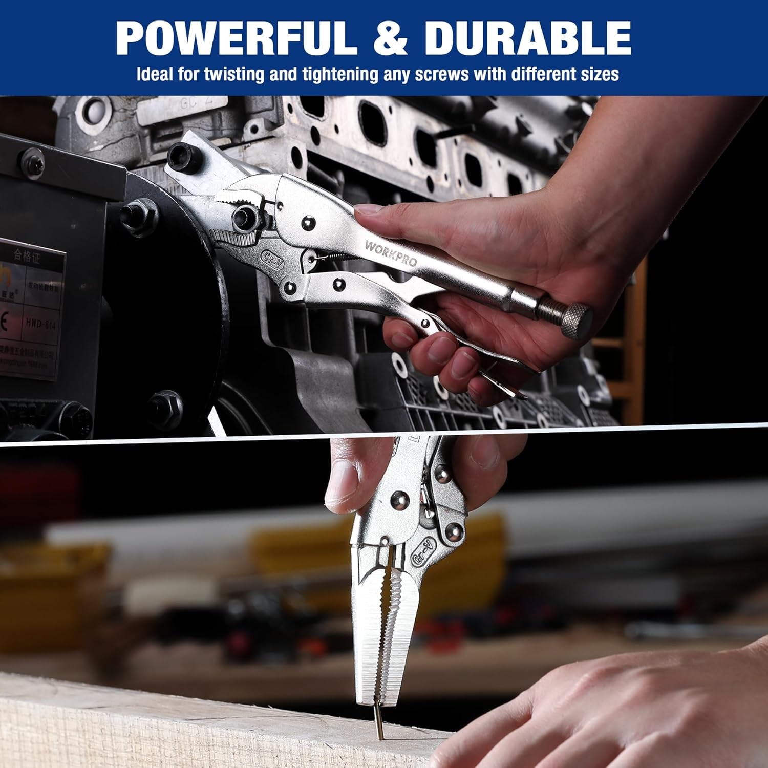 WORKPRO 5-Piece Locking Pliers Set Vice Grips w/Chrome-vanadium Steel Tool Set