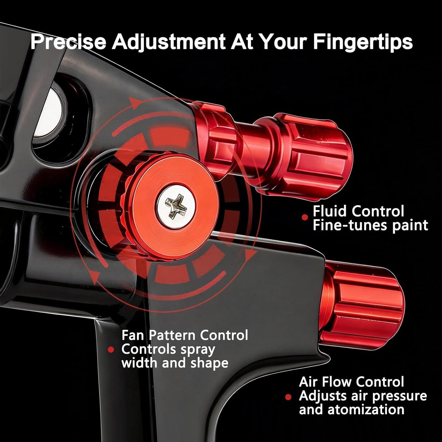 HVLP Air Spray Gun Kit Automotive Paint Nozzle Set 600ml Aluminum