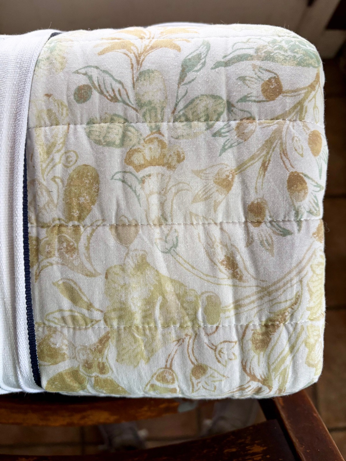 NEW Brooks Brothers Floral Bird King Size Cotton Quilt Set Scallop Border